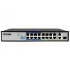 D-Link 18-Port PoE Switch with 16 Long Reach 250m PoE Ports and 2 Gigabit Uplink Ports