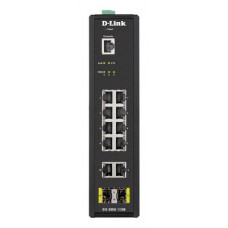 D-LINK 12-Port Gigabit Industrial Smart Managed Switch with 10 1000BASE-T ports and 2 SFP ports